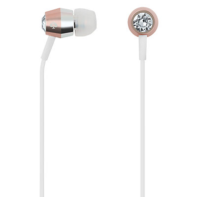 kate spade new york In-Ear Headphones with Mic/Remote Crystal/Rose Gold/Silver/White kate spade new york In-Ear Headphones with Mic/Remote Crystal/Rose Gold/Silver/White
